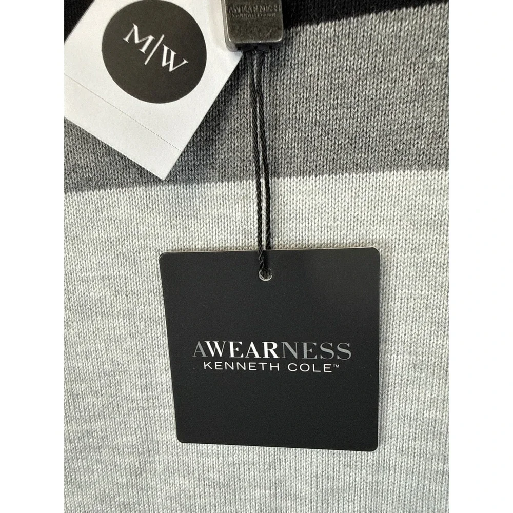 NWT Awearness Kenneth Cole Sweater Men XL Black NEW Slim Fit Colorblock Academia